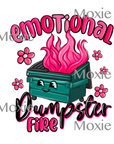 Emotional Dumpster Fire UV DTF Transfer