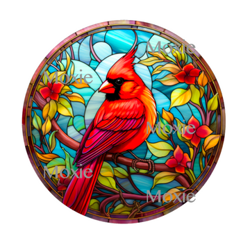 Stained Glass Cardinal Decal