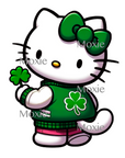 Hello Kitty Shamrock Decal & Acrylic Blank COMBO