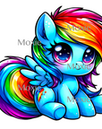 Rainbow Dash Pony Decal & Acrylic Blank COMBO