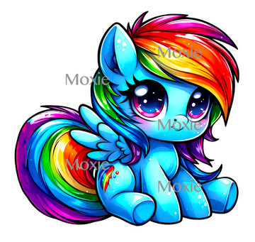 Rainbow Dash Pony Decal & Acrylic Blank COMBO