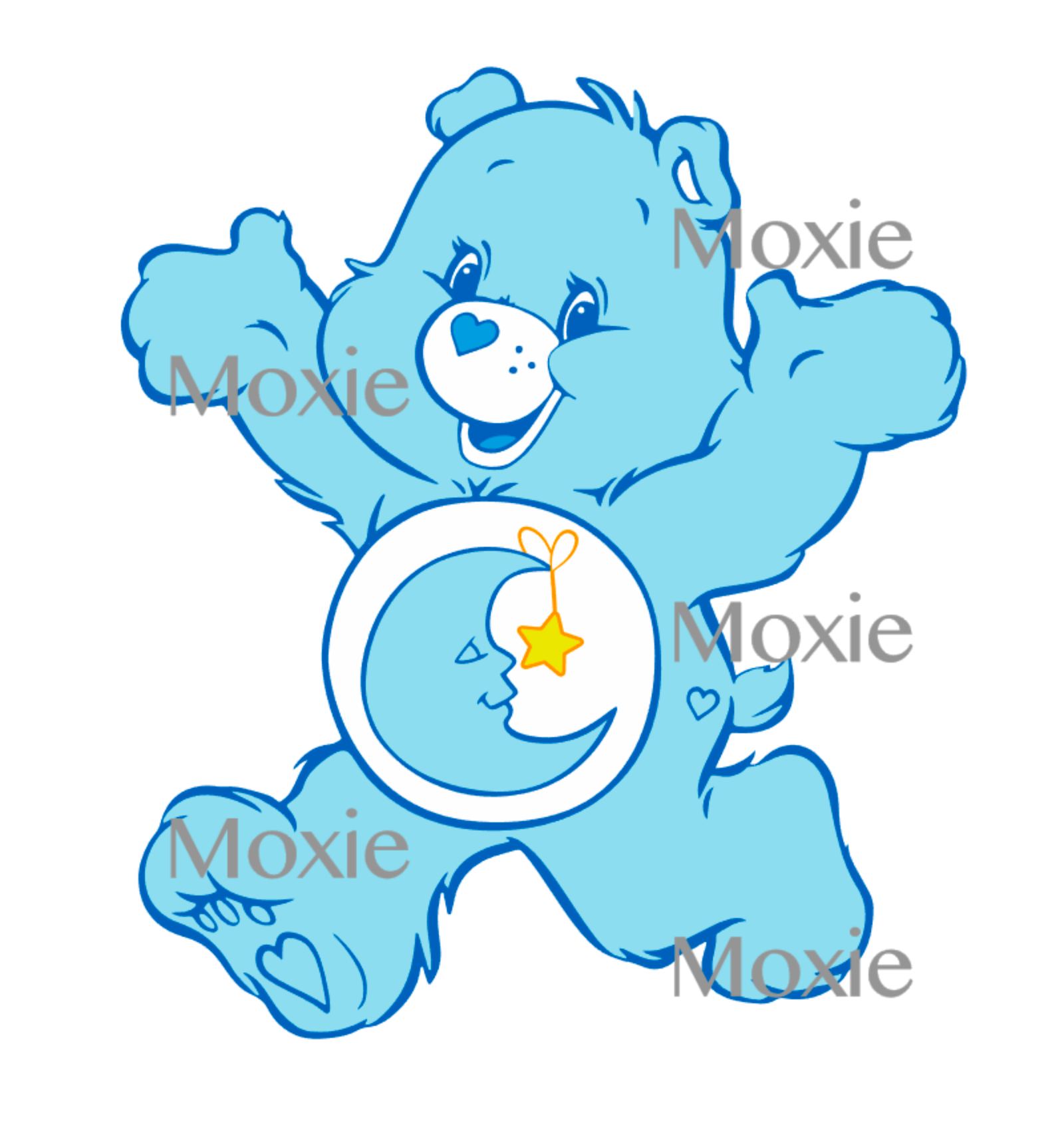 Care Bear Blue Decal &amp; Acrylic Blank COMBO – Moxie Vinyls