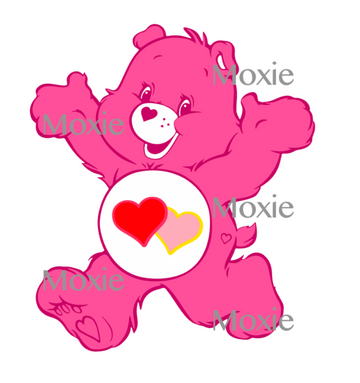 Care Bear Dark Pink Decal & Acrylic Blank COMBO