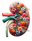 Floral Kidney Decal & Acrylic Blank COMBO