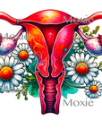Floral Uterus Decal & Acrylic Blank COMBO