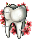 Floral Dentist Tooth Acrylic Blank Decal Combo