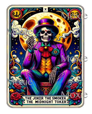 Tarot The Joker, Smoker, Midnight Toker UV DTF