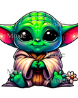 Cute Baby Alien Decal & Acrylic Blank COMBO