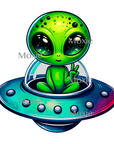 Alien in Ship Decal & Acrylic Blank COMBO