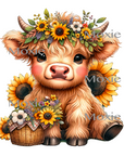 Baby Highland Sunflowers Acrylic Blank Decal