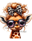 Giraffe Face Bow Decal & Acrylic Blank COMBO