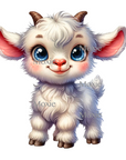 Baby White Goat Decal & Acrylic Blank COMBO