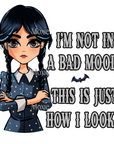 Wednesday Bad Mood Decal & Acrylic Blank COMBO