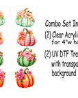 Patchwork Pumpkins Hair Clip UV DTF/Blanks Combo