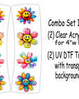 Happy Flowers Hair Clip UV DTF/Blanks Combo