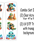 Beach Turtles Hair Clip UV DTF/Blanks Combo