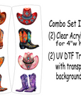 Boots Hats Hair Clip UV DTF/Blanks Combo