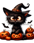 Cat Pumpkin Decal & Acrylic Blank COMBO