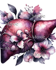 Floral Liver Decal & Acrylic Blank COMBO