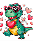 Valentine Dinosaur Decal & Acrylic Blank COMBO