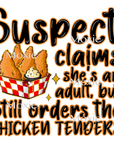 Suspect Adult Chicken Tenders Decal & Acrylic Blank COMBO