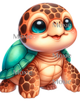 Baby Sea TurtleDecal & Acrylic Blank COMBO