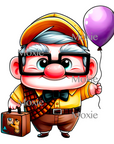 Old Man Balloon Decal & Acrylic Blank COMBO
