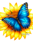 Sunflower Butterfly Decal & Acrylic Blank COMBO