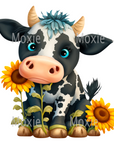 Black White Cow Decal & Acrylic Blank COMBO