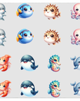Ocean Animals Pen Elements UV DTF
