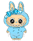 Blue Monster Doll Decal & Acrylic Blank COMBO