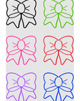 Mixed Colors Bow Outline UV DTF Decal Sheet