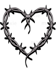 Barbed Wire Heart Decal & Acrylic Blank COMBO