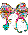 Floral Stethoscope Bow Decal & Acrylic Blank COMBO