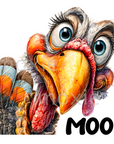 Moo Turkey Decal & Acrylic Blank COMBO