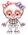 Girlie Skeleton Decal & Acrylic Blank COMBO