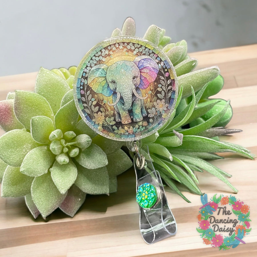Stained Glass Elephant Decal