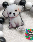 Bichon Frise Pup Decal & Acrylic Blank COMBO