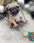 Pug Puppy Decal & Acrylic Blank COMBO