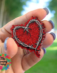 Barbed Wire Heart Decal & Acrylic Blank COMBO