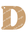Alphabet Letter D Clear Acrylic