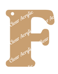 Alphabet Letter F Clear Acrylic