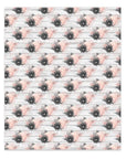 Blush Charcoal Roses Wood Slat Faux Leather Printed Sheets