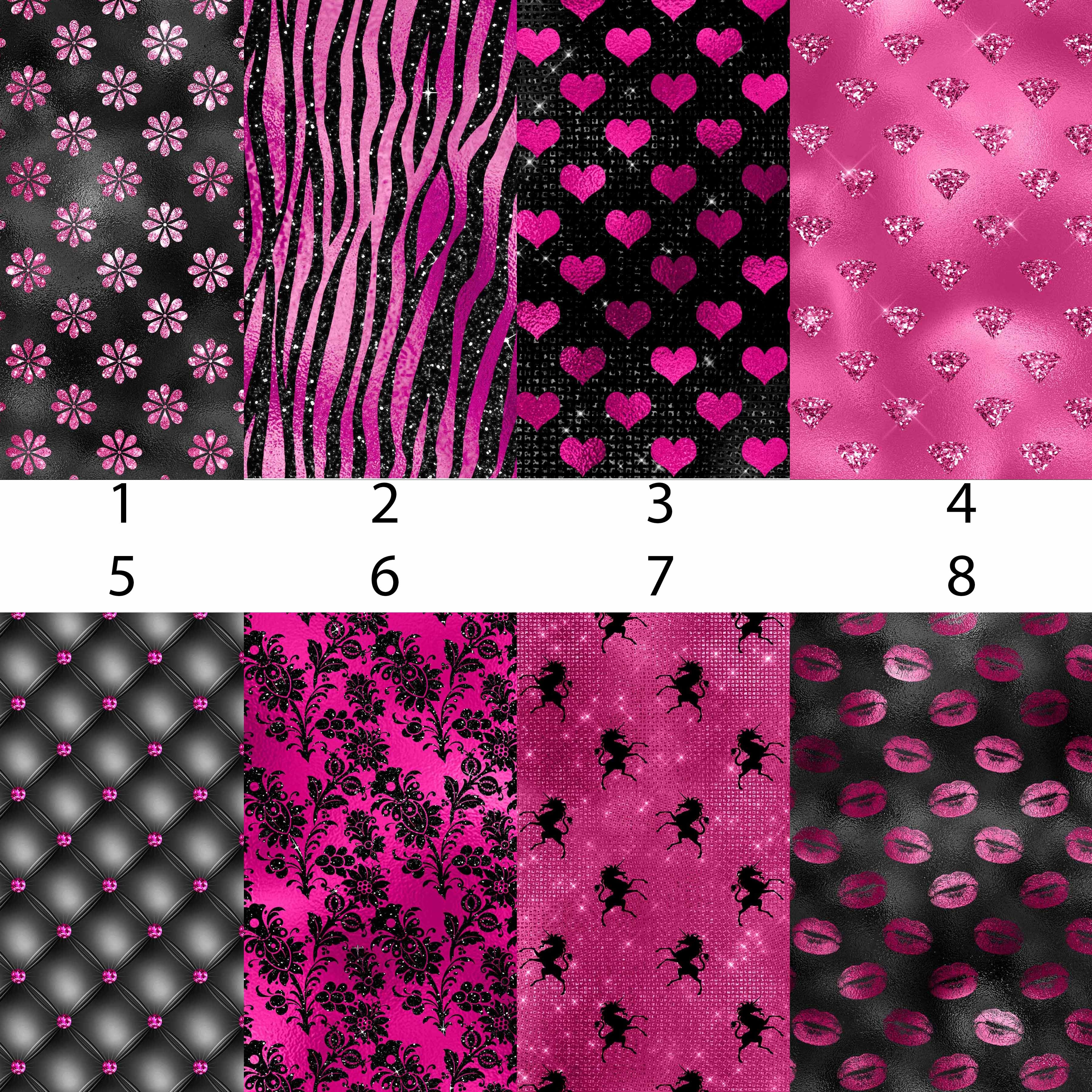 Bright Pink Black GLAM Vinyl - Main Image