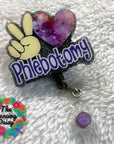 Peace Love Phlebotomy Badge Reel Blank