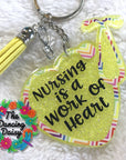 Nurse Heart Monogram Acrylic Blank