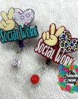 Peace Love Social Work Badge Reel Blank