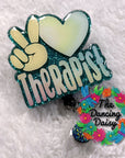 Peace Love Therapist Badge Reel Blank