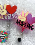 Peace Love NURSING Badge Reel Blank