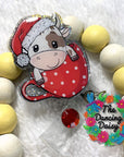 Christmas Cow Decal & Acrylic Blank COMBO